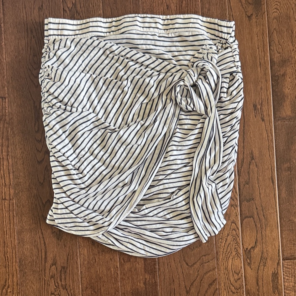 Sundry Striped Mini Skirt with Knot Detail
